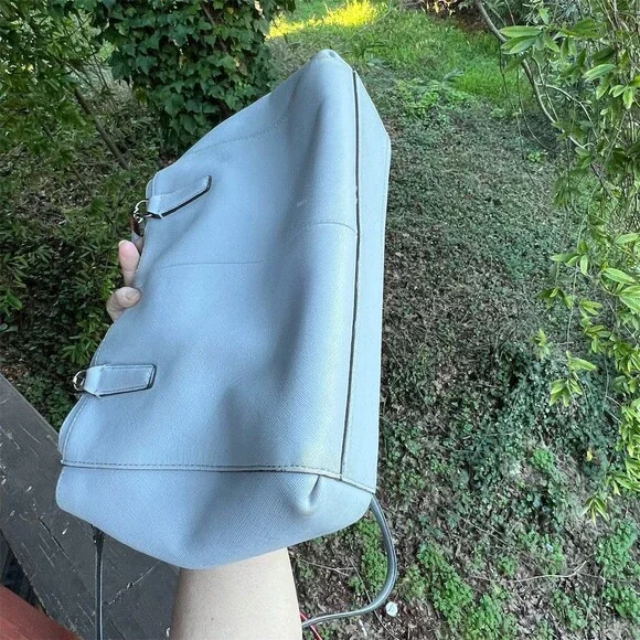 COACH Shoulder Bag Tote Satchel Carryall Women’s Light Blue w Silver Hardware - Picture 8 of 13